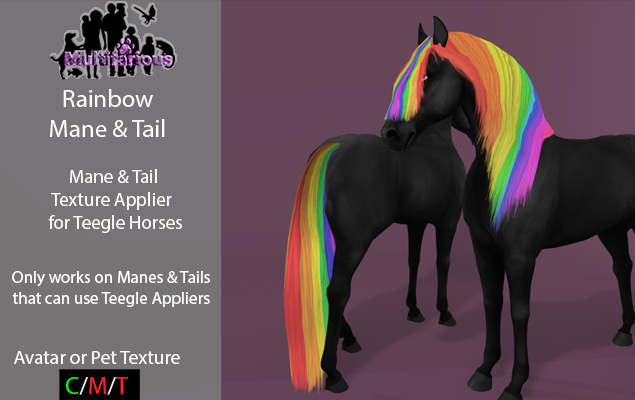 Second Life Marketplace - *M* Teegle Rainbow Manes & Tails